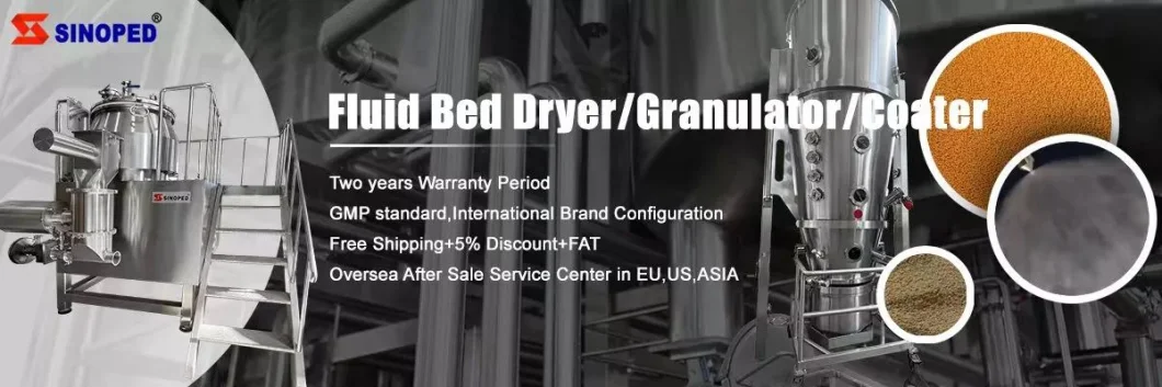 Fluid Bed Granulator Machine Mixing and Drying Instant Granules Solid Power Granulating Coating Boiler Drying Machine