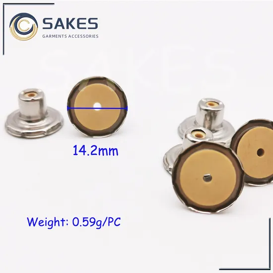 Metal Detector Pass S. S Post Part with Nylon for 15mm Jeans Button